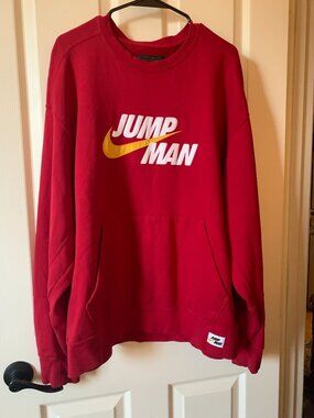 Nike Jordan Jumpman Red Pullover Sweatshirt XL Casual Crewneck Lightweight